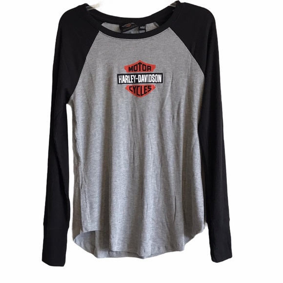 NWT. Harley Davidson Logo Raglan Top - Picture 1 of 4